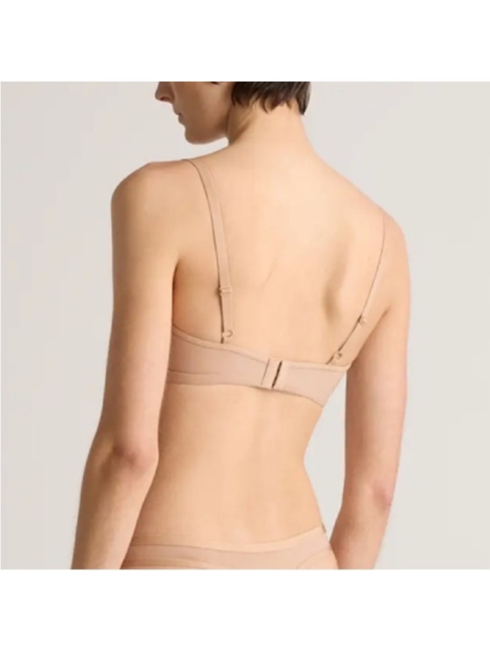 NWOT Quince Belgian Mesh Sheer Cutout Bralette in Sand Sz M - Picture 2 of 6